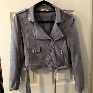 Nude Faux Suede Moto Jacket